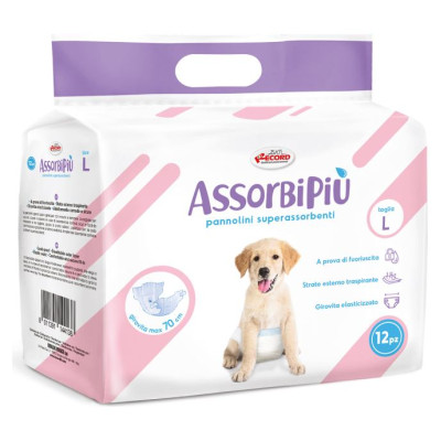 Record Autiņi suņiem AssorbiPiu L 12gb.