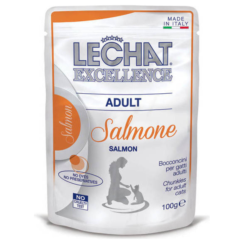 Lechat Excellence Wet Adult with salmon 100 g - konservi kaķiem