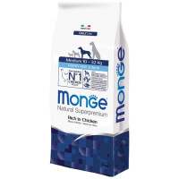 Monge Dog Medium Puppy and Junior Rich in Chicken 12 kg