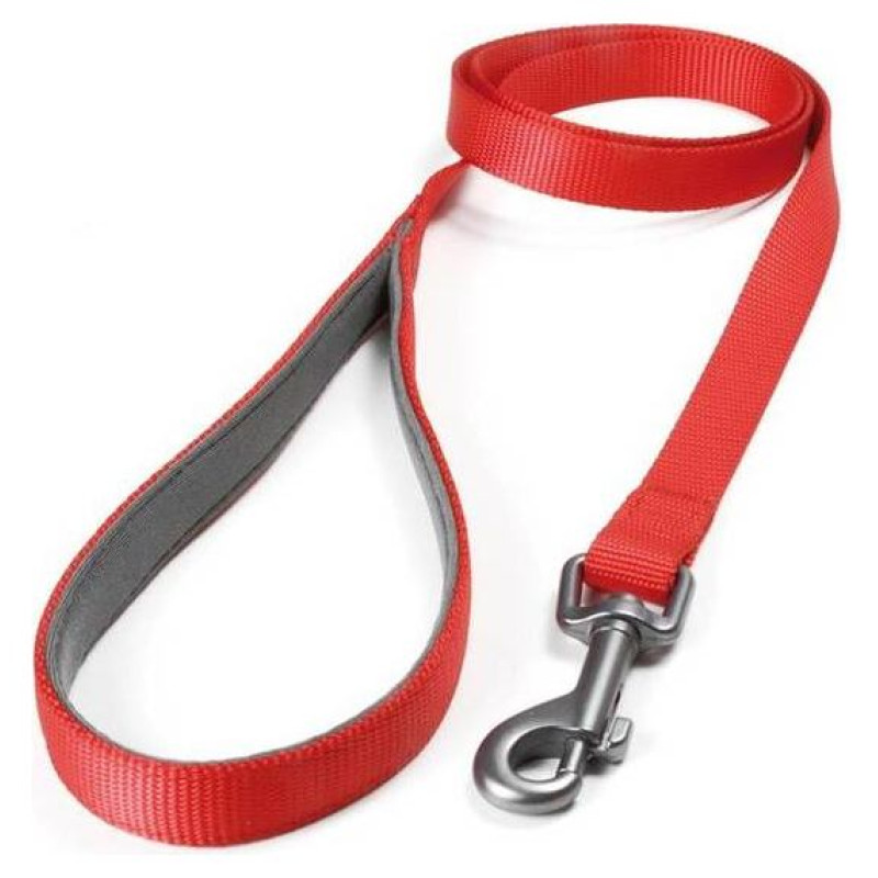 Record Neilona pavada ar polsterētu rokturi S 120x1,5 cm, sarkana