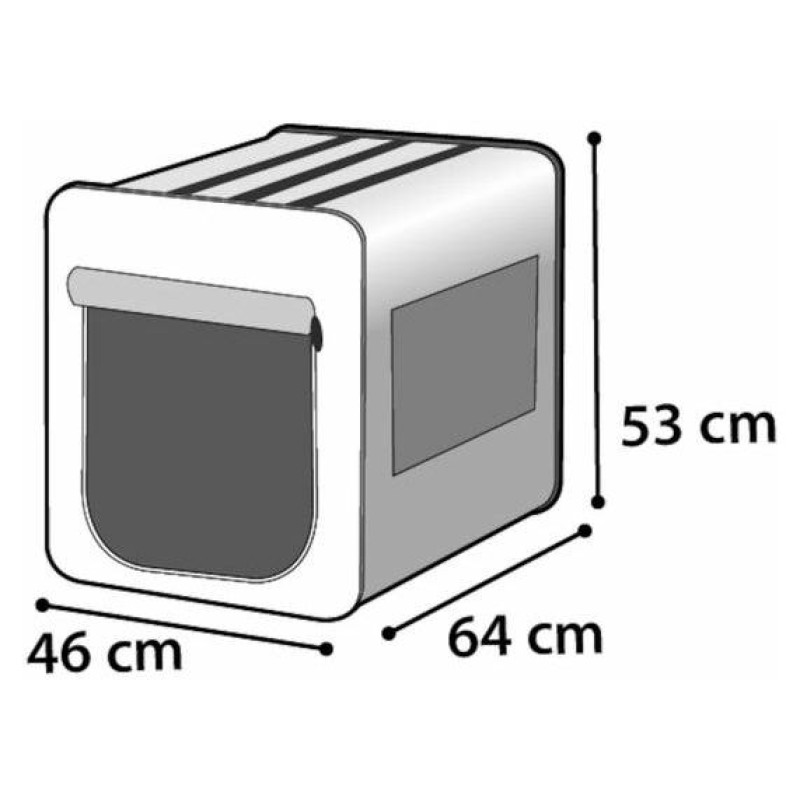 Flamingo mīkstais būris 64x46x53cm melns/pelēks