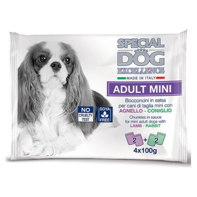 Special Dog Excellence pouches Mini ADULT lamb/rabbit 4x100 g - konservi suņiem