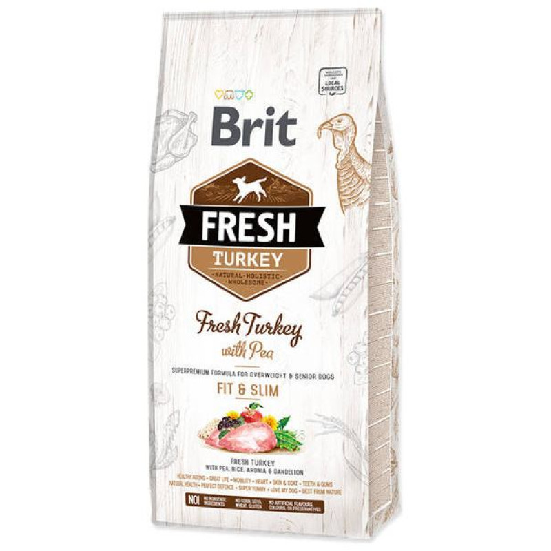 Brit Fresh Turkey with Pea Light Fit & Slim 12 kg barība suņiem