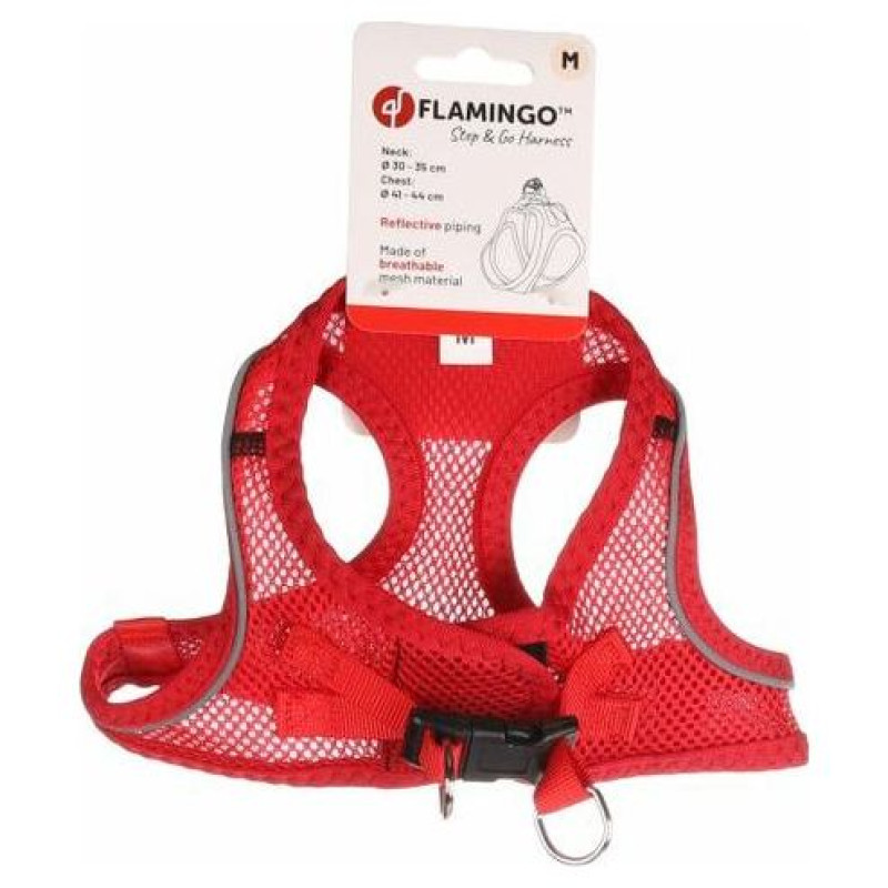 Flamingo kru&scaron;u siksna suņiem BENTO RED M 41-44CM