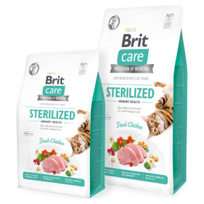 Brit Care Cat GF Sterilized Urinary Health (Fresh Chicken) 2 kg barība kaķiem