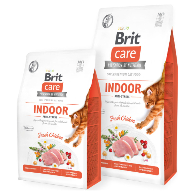 Brit Care Cat GF Indoor Anti-stress (Fresh Chicken) 7 kg barība kaķiem