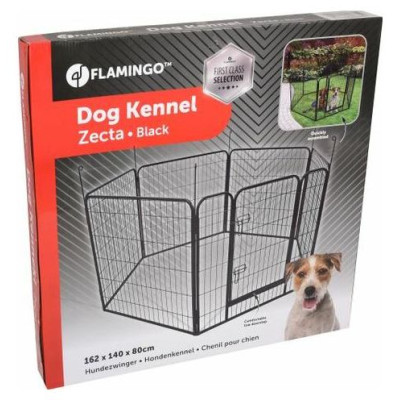 Flamingo nožogojums suņiem  ZECTA BLACK 162x140x80cm