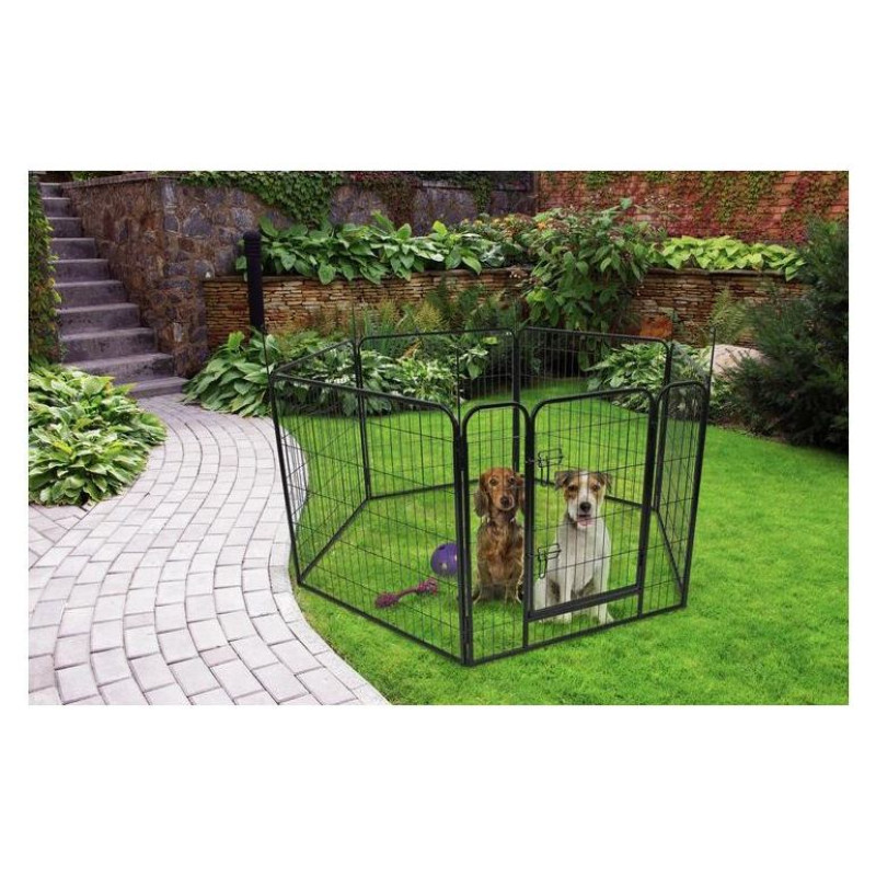 Flamingo nožogojums suņiem  ZECTA BLACK 162x140x80cm