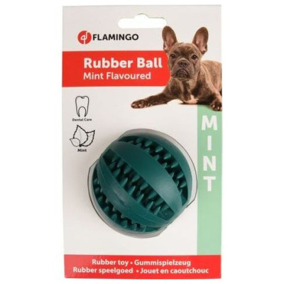 Flamingo gumijas rotaļlieta suņiem BALL ar piparmētru 7 cm