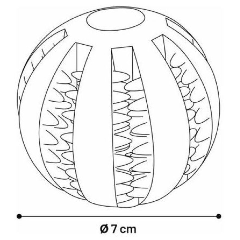 Flamingo gumijas rotaļlieta suņiem BALL ar piparmētru 7 cm