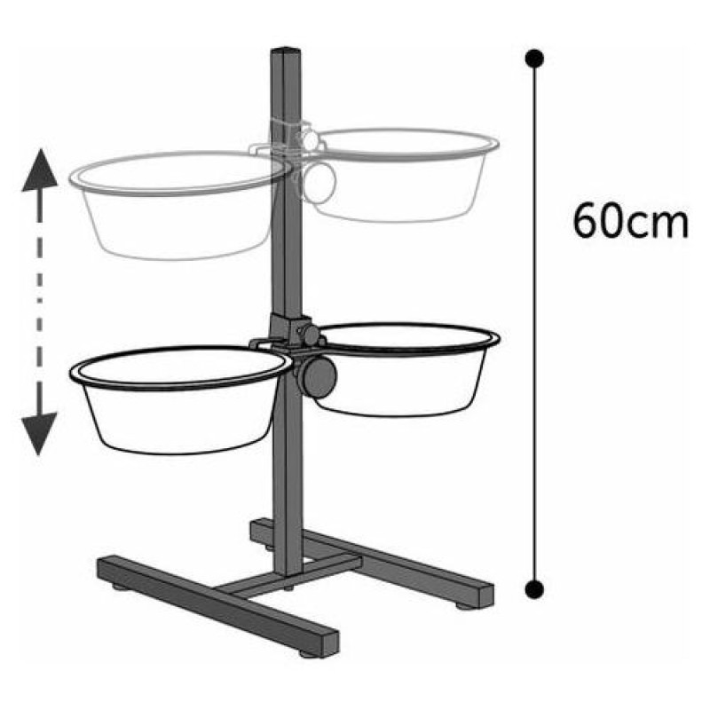 Flamingo Statīvs bļodām 2x27cm 4l (ar bļodām)