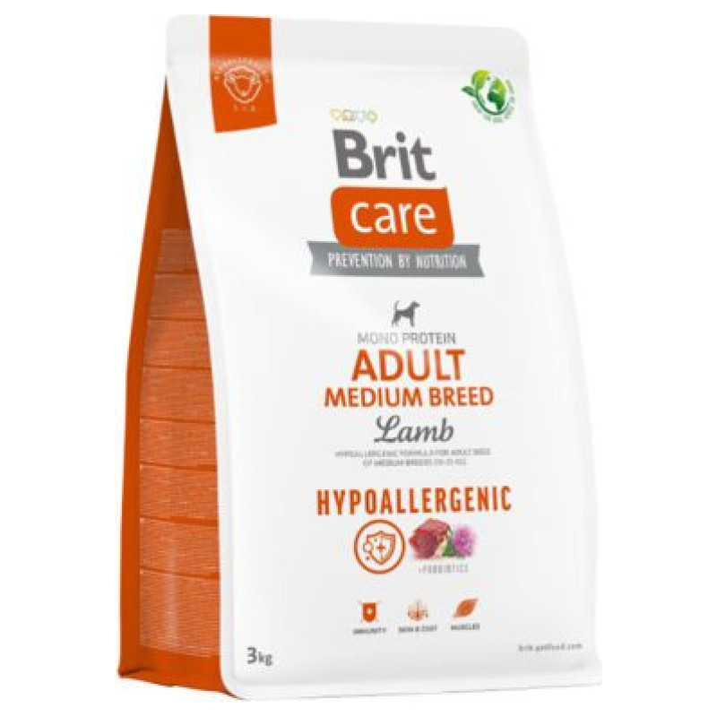 Brit Care HP Adult Medium Breed Lamb & Rice 3 kg barība suņiem