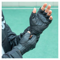 Rockbros 16220006003 L leather motorcycle gloves - black