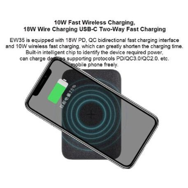 Orsen EW35 Wireless Power Bank 10000mAh black