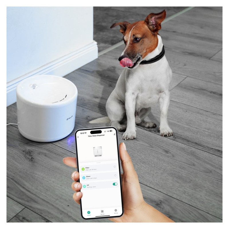 Tellur Smart WiFi Pet Water Dispenser, 2L white