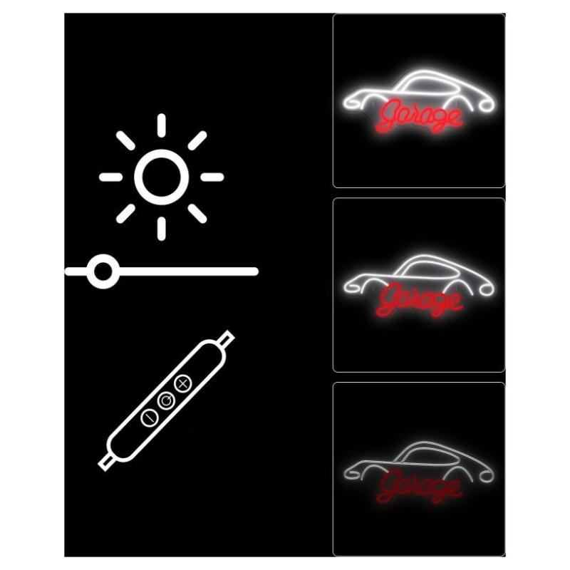 Manta SNL95WH Style Neon Lights Garage white-red