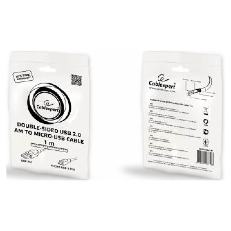 Gembird Kabelis Gembird USB Male - MicroUSB 1m Black