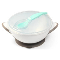Babyono Bļoda ar piesūcekni un karoti BabyOno 1063/02 grey