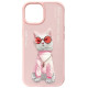 Nimmy Glasses Cool Cat iPhone 15 Case - Pink