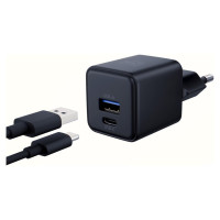 3Mk Protection 3mk Hyper GaN Charger 20W QC4+ PD PPS USB-C USB-A Wall Charger - Black