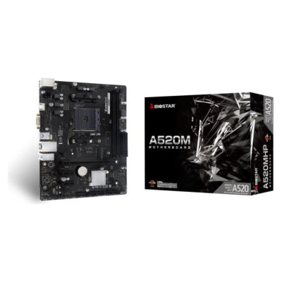 Biostar Mainboard|BIOSTAR|AMD A520|SAM4|Micro-ATX|Memory DDR4|Memory slots 2|2xPCI-Express 3.0 1x|1xPCI-Express 3.0 16x|1xM.2|1x15pin D-sub|1xHDMI|4xUSB 2.0|2xUSB 3.2|1xPS/2|1xRJ45|3xAudio port|A520MHP