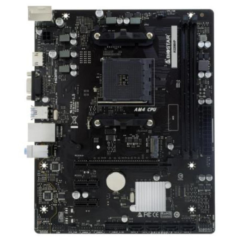 Biostar Mainboard|BIOSTAR|AMD A520|SAM4|Micro-ATX|Memory DDR4|Memory slots 2|2xPCI-Express 3.0 1x|1xPCI-Express 3.0 16x|1xM.2|1x15pin D-sub|1xHDMI|4xUSB 2.0|2xUSB 3.2|1xPS/2|1xRJ45|3xAudio port|A520MHP