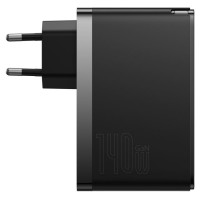 Baseus GaN5 Pro fast charger 2xUSB-C + USB 140W EU black (CCGP100201)