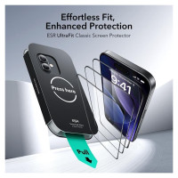 ESR UltraFit Tempered Glass 2-pack for iPhone 16 Pro / 17 - transparent