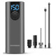 Rockbros 42720001001 Electric Bike Pump with LED Display + USB-C - USB-A Cable - Black