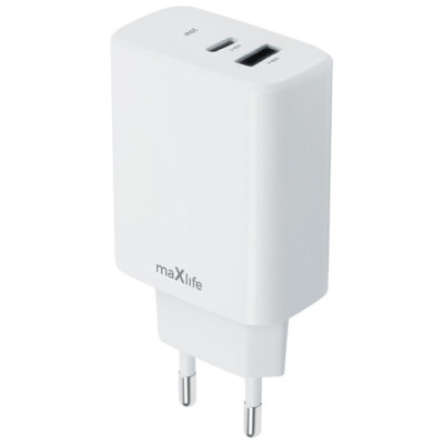 Maxlife MXTC-10-20AC Mobilo telefonu lādētājs Type C + USB 20W