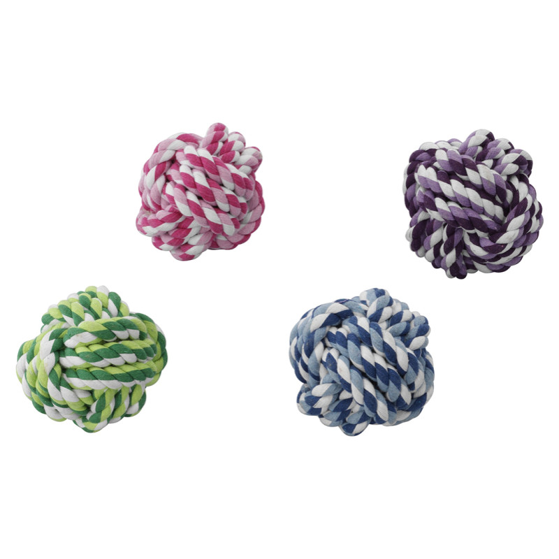 Europet Bernina Kokvilnas rotaļlieta suņiem L bumba 110mm/300g zaļa, rozā, zila, violeta