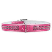 Hunter Collar Modern Art Deluxe 35 nickel Faux Leather pink/white