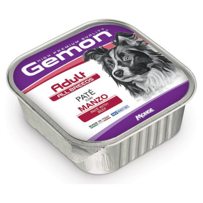 Gemon Dog pate Adult with beef 150 g - pastēte suņiem
