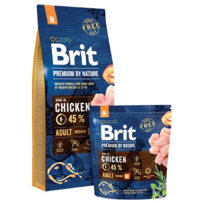 Brit PREMIUM By Nature Adult M 3 kg barība suņiem