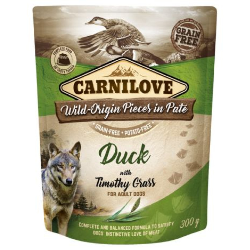 Carnilove Pate Duck with Timothy Grass 300 g konservi suņiem