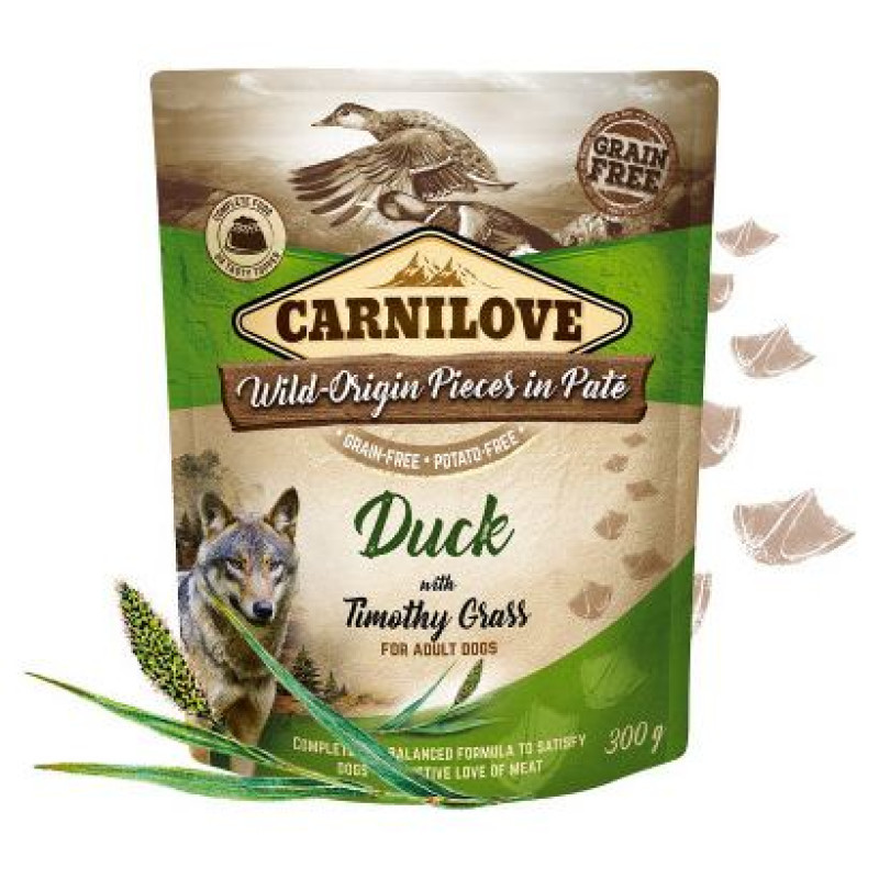 Carnilove Pate Duck with Timothy Grass 300 g konservi suņiem