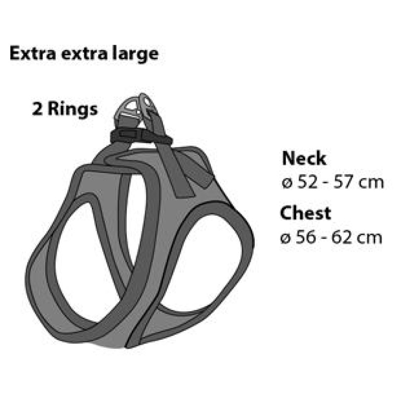 Flamingo kru&scaron;u siksna suņiem BENTO GREY XXL 56-62CM