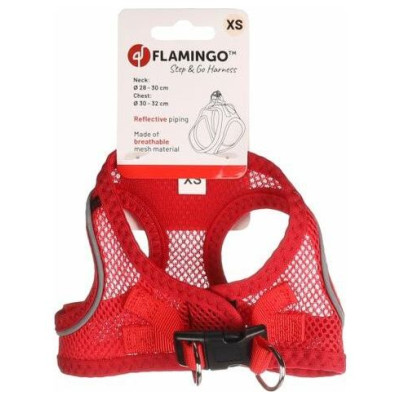 Flamingo kru&scaron;u siksna suņiem BENTO RED XS 30-32CM