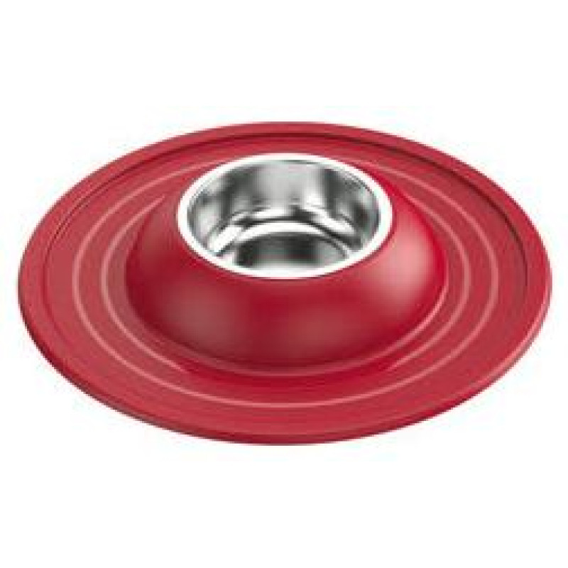 Georplast Metāla bļoda ar gumijas paliktni Volcano INOX d39x6h, daž.krāsas