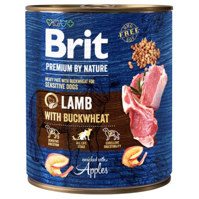 Brit Premium by Nature wet Lamb with Buckwheat 800 g mitrā barība suņiem