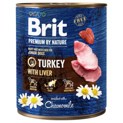 Brit Premium by Nature wet Turkey with Liver 800 g mitrā  barība suņiem