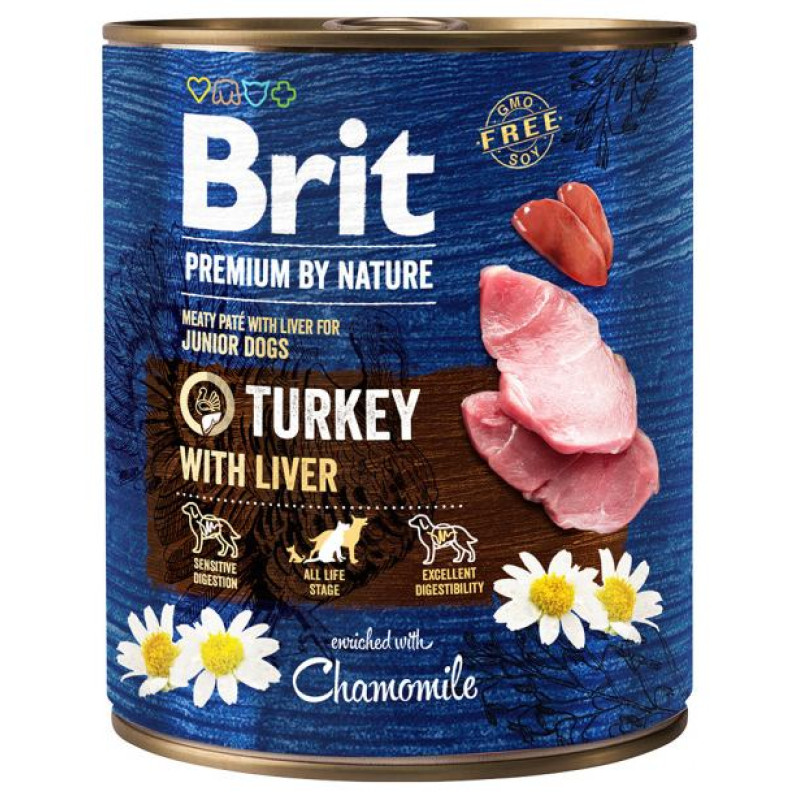 Brit Premium by Nature wet Turkey with Liver 800 g mitrā  barība suņiem