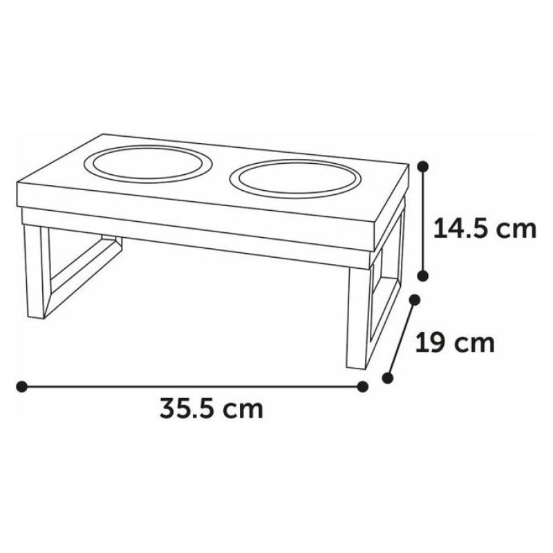 Flamingo statīvs ar bļodām 35,5x19x14,5CM 370ML