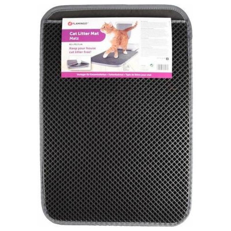 Flamingo paklājs pie kaķu tualetes 61x41x1,3cm melns