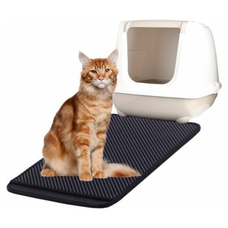 Flamingo paklājs pie kaķu tualetes 61x41x1,3cm melns