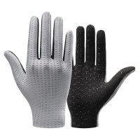 Rockbros Breathable Full Finger Cycling Gloves, Size: L - Gray