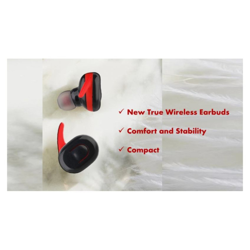 V.silencer Ture Wireless Earbuds Black/Red