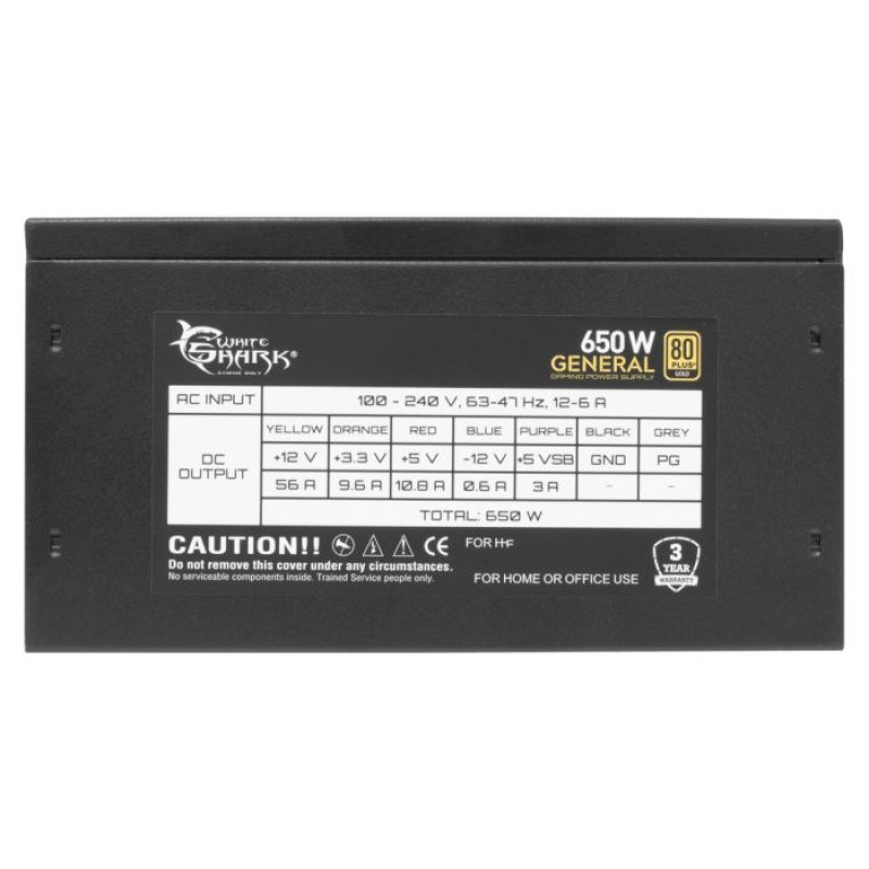 White Shark GPSU-G650M General 650W 80+ GOLD Full Modular