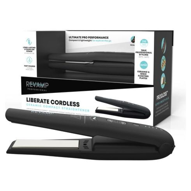Revamp ST-1700X-EU2 Progloss Liberate Cordless Ceramic Compact Hair Straightener Black