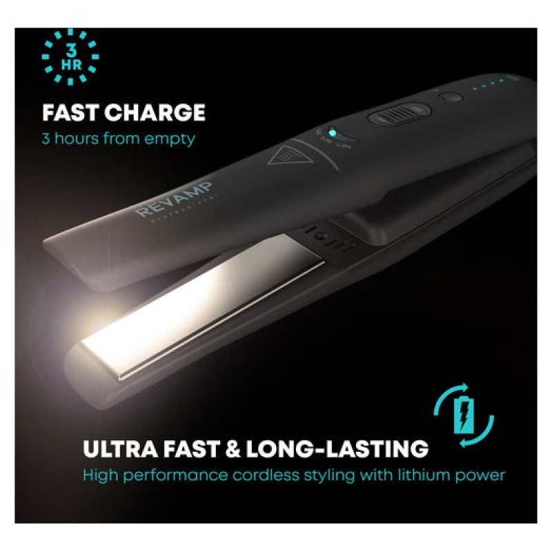 Revamp ST-1700X-EU2 Progloss Liberate Cordless Ceramic Compact Hair Straightener Black